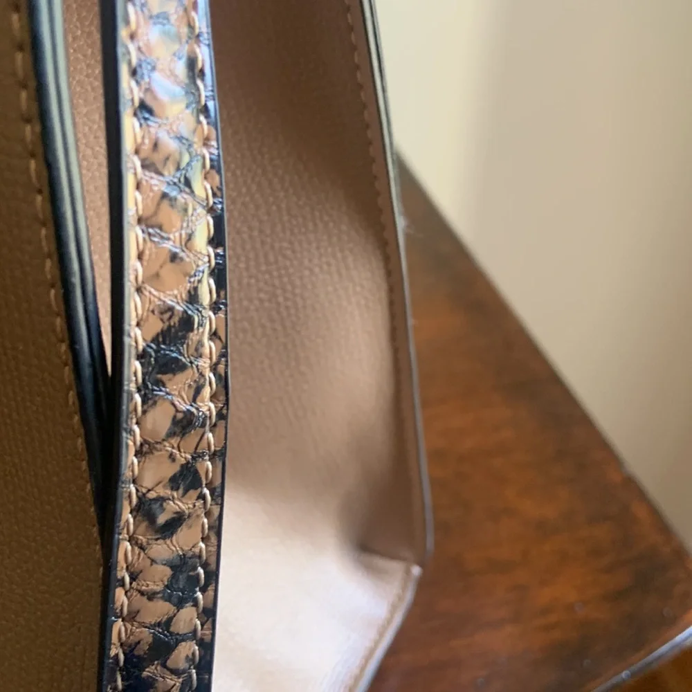 Gianni bindi satchel bag with faux snake skin handle - Picture 3 of 3